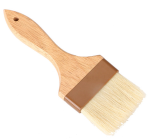 BG 2" Wide Flat Brush with Natural Bristles and Wooden Handle 
