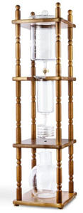 Yama Glass 25 Cup Cold Drip Maker Curved Brown Wood Frame 